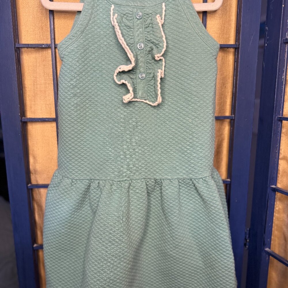 Janie & Jack Green Textured Ruffle Dress Toddler Girl 3T - Picture 2 of 5